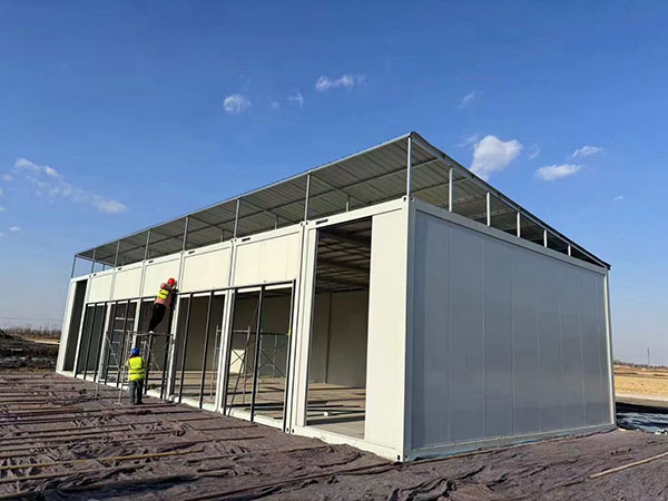 產(chǎn)業(yè)園區(qū)展示中心濟南裝配式打包箱施工完成